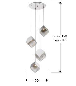 PRISCILA- LAMPARA 4L CROMO