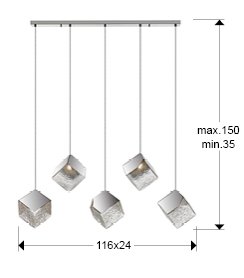 PRISCILA- LAMPARA 5L CROMO