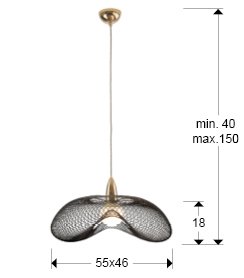 LAMPARA 1L ·FORMA·ORO/NEGRO