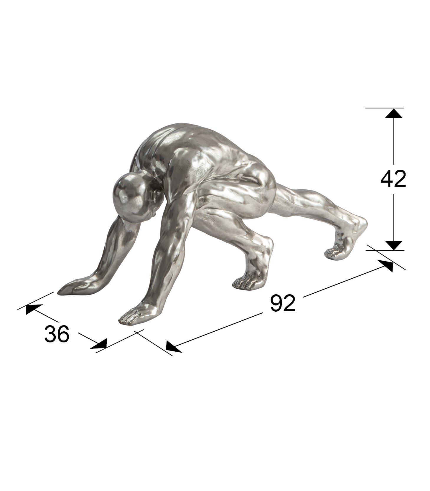 FIGURA GRANDE ·ASANA· PLATA