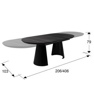 CAPRI -MESA COMEDOR- T MARMOL NEGRO