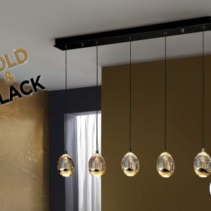 ROCIO- LAMPARA 5L NEGRO-ORO