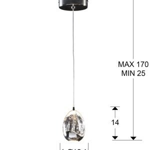 ROCIO- LAMPARA 1L CROMO