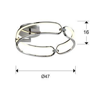 COLETTE-PLAFON LED Ø47 CROMO