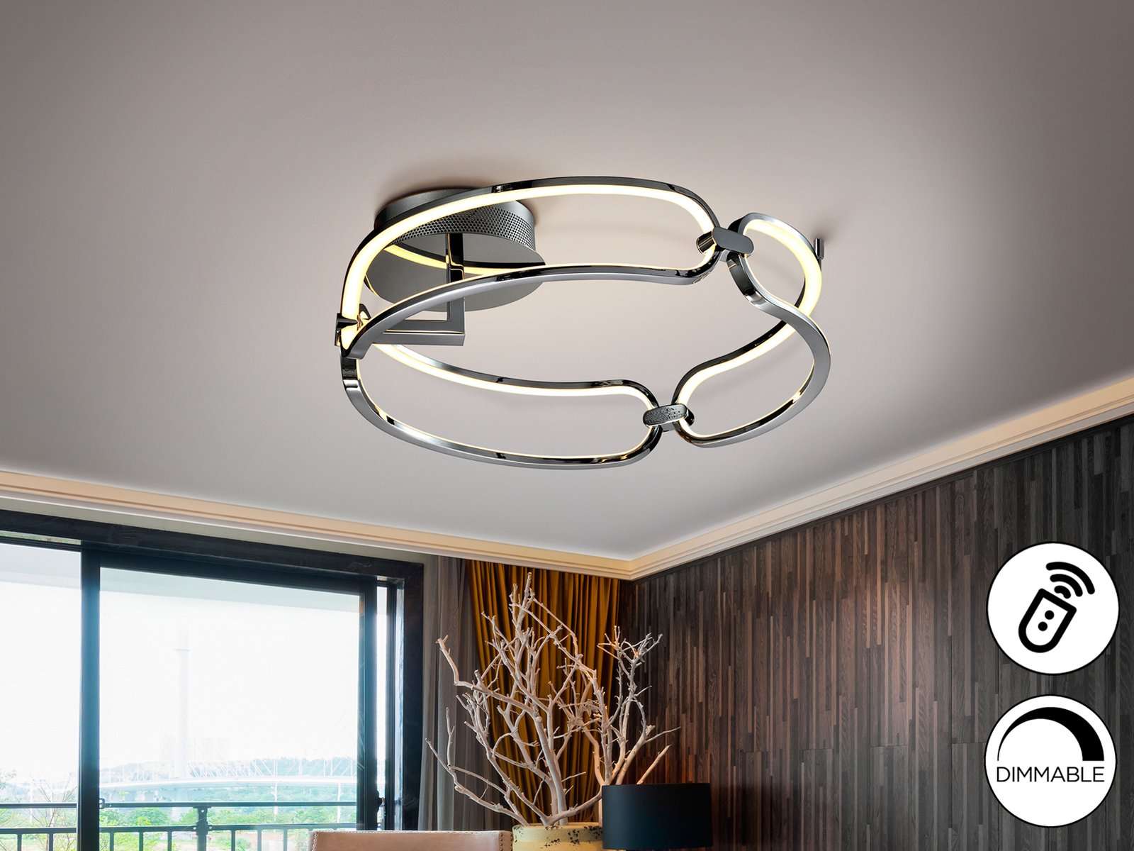 COLETTE-PLAFON LED Ø47 CROMO DIM