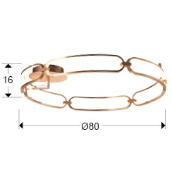 COLETTE-PLAFON LED Ø80 ORO ROSA DIM