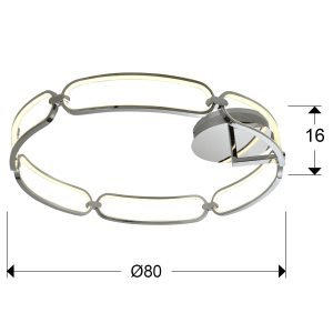 COLETTE-PLAFON LED Ø80 CROMO