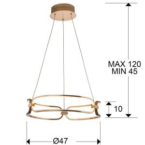 COLETTE-LAMPARA LED Ø47 ORO ROSA