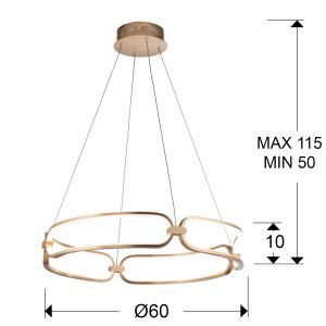 COLETTE-LAMPARA 60Ø ORO ROSA