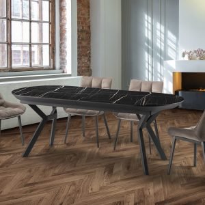 ANTEA- MESA COMEDOR- T MARMOL NEGRO
