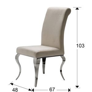 SILLA ·BARROQUE· ACERO BEIGE