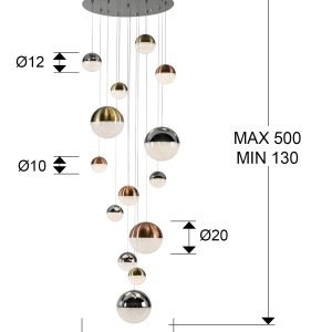 SPHERE-LAMPARA 14L D60 H500 DIMABLE