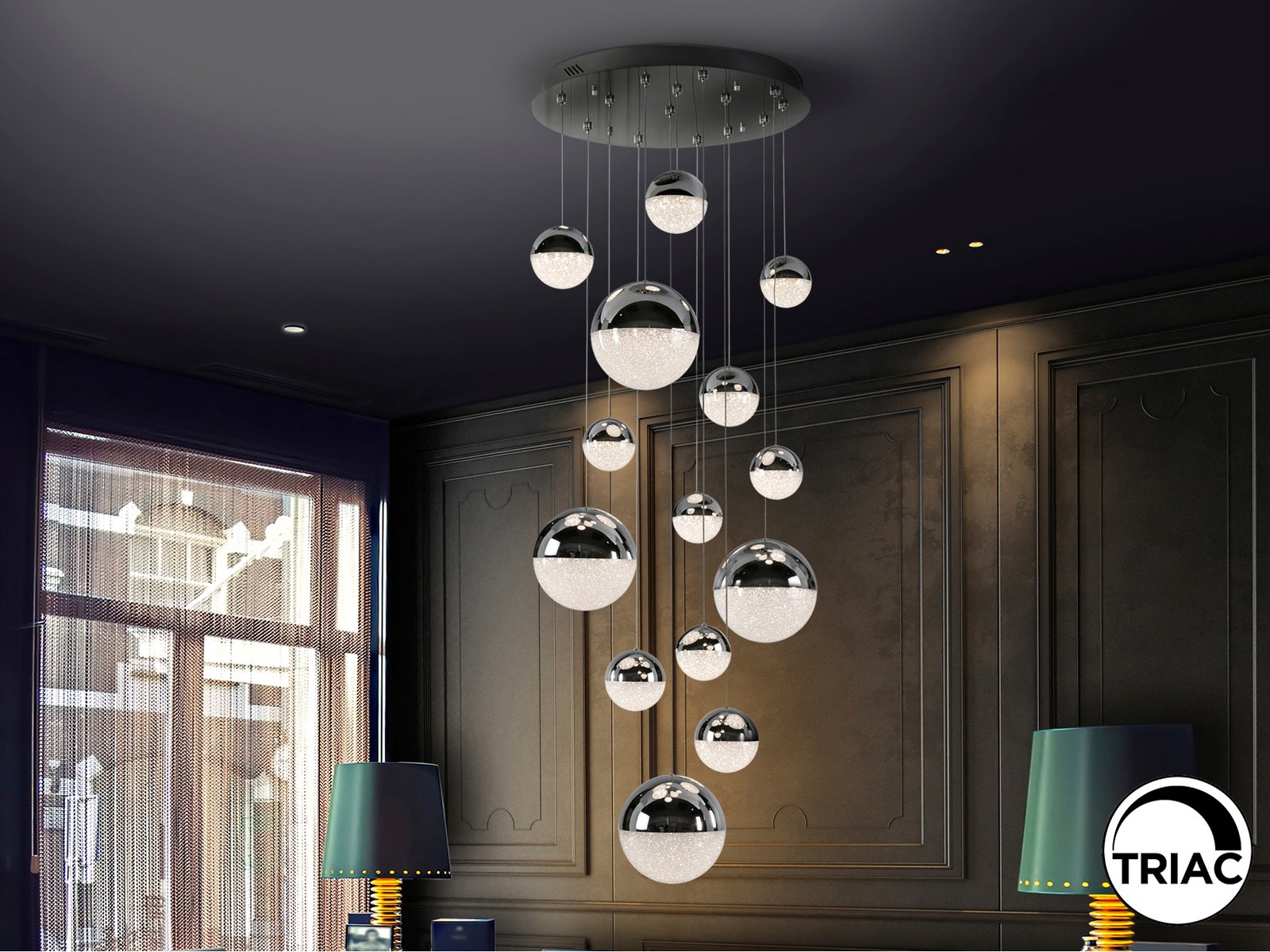 SPHERE-LAMPARA 14L CROMO D60 DIMABLE