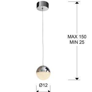 LAMPARA 1L LED ·SPHERE· Ø12