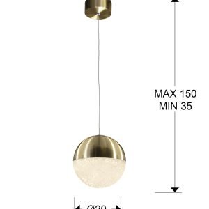 LAMP. 1L LED·SPHERE·Ø20 LATON