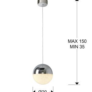 LAMPARA 1L LED ·SPHERE· Ø20
