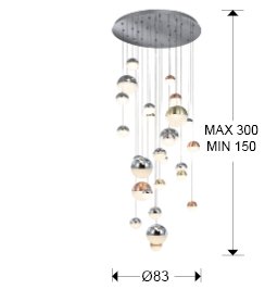 GRAN LAMPARA·SPHERE·Ø80 27L CCT
