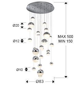 GRAN LAMP·SPHERE·Ø80 27L CROMO CCT