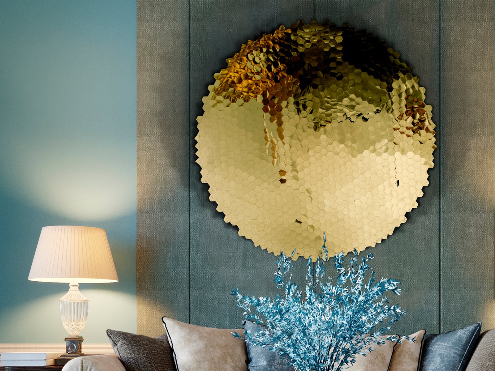 MATRIX- BAJORRELIEVE ACERO DORADO