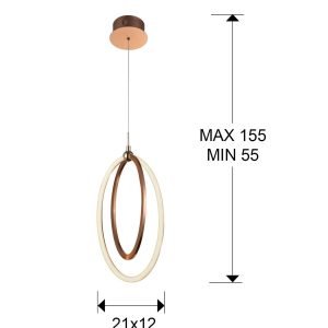 LAMPARA LED ·OCELLIS·22Ø ORO ROSA