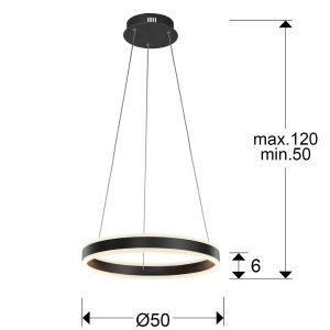 HELIA - LAMPARA LED NEGRO MATE 50D