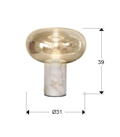 FUNGI-SOBREMESA 1L MARMOL BLANCO