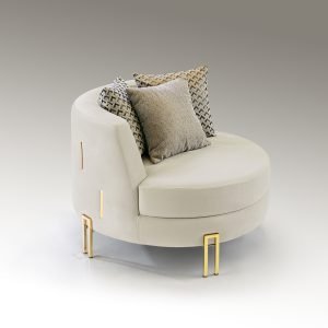 VIENA-SILLON 1P BLANCO-ORO