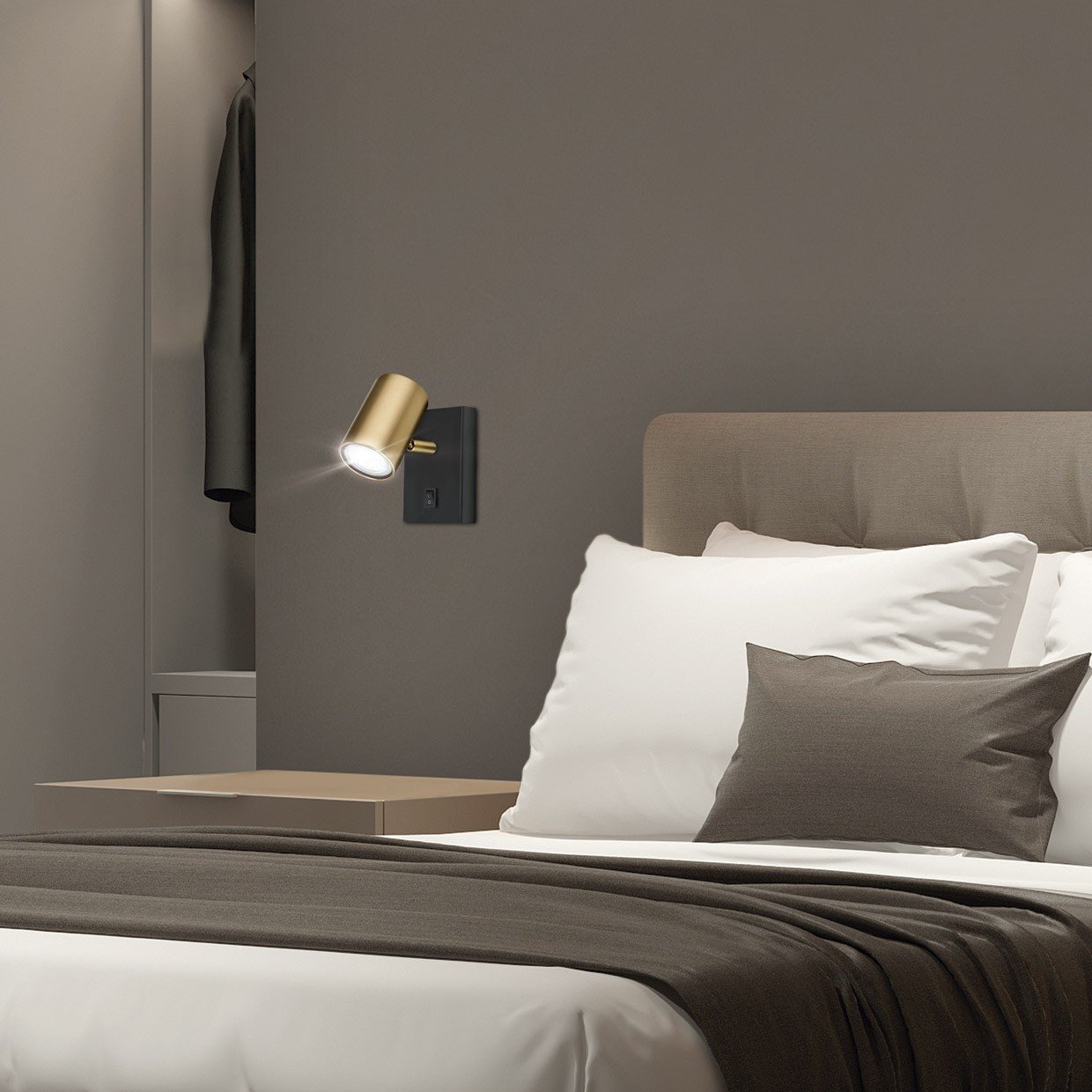 APLIQUE 1L PAROS NEGRO-CUERO 1 X 10W GU-10 - Imagen 2