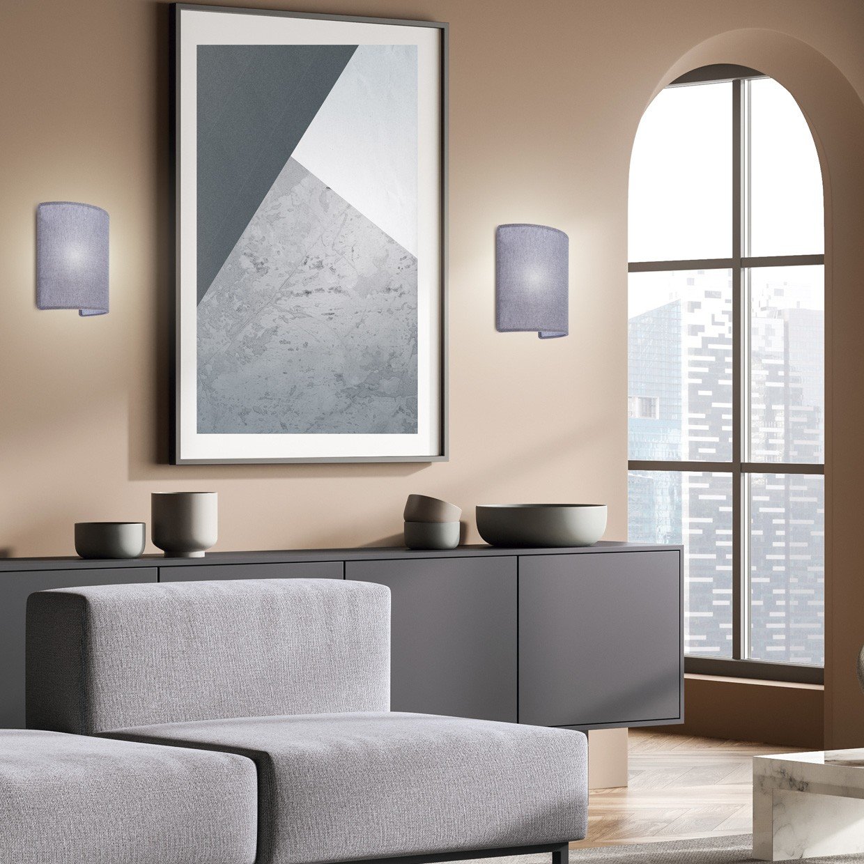 APLIQUE LARINO GRIS 1 X 60W E-27 - Imagen 2