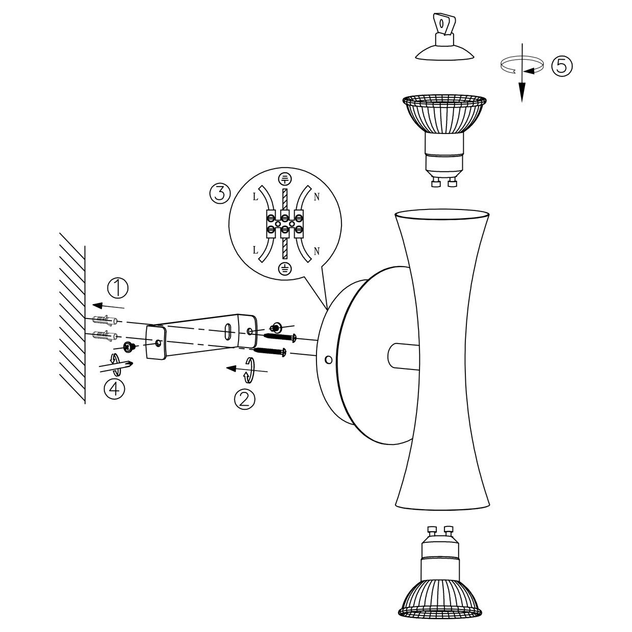 APLIQUE LED ALDA BLANCO 2 X 50W GU-10 - Imagen 2