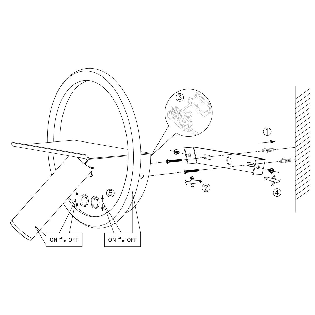 APLIQUE LED PALMER NEGRO LED 8W 470LM 3000K - Imagen 4