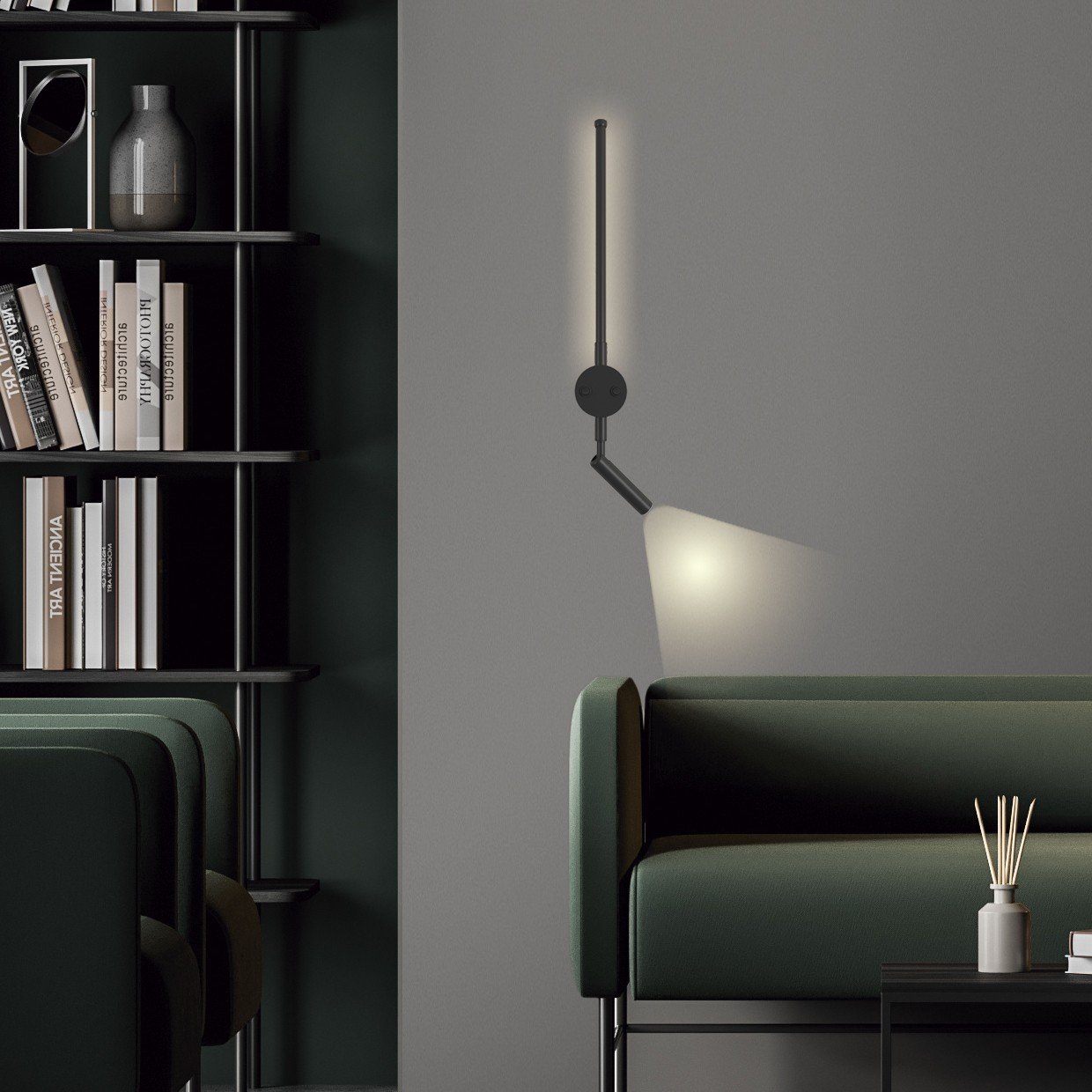 APLIQUE LED ZAC NEGRO LED 8W 3000K - Imagen 2