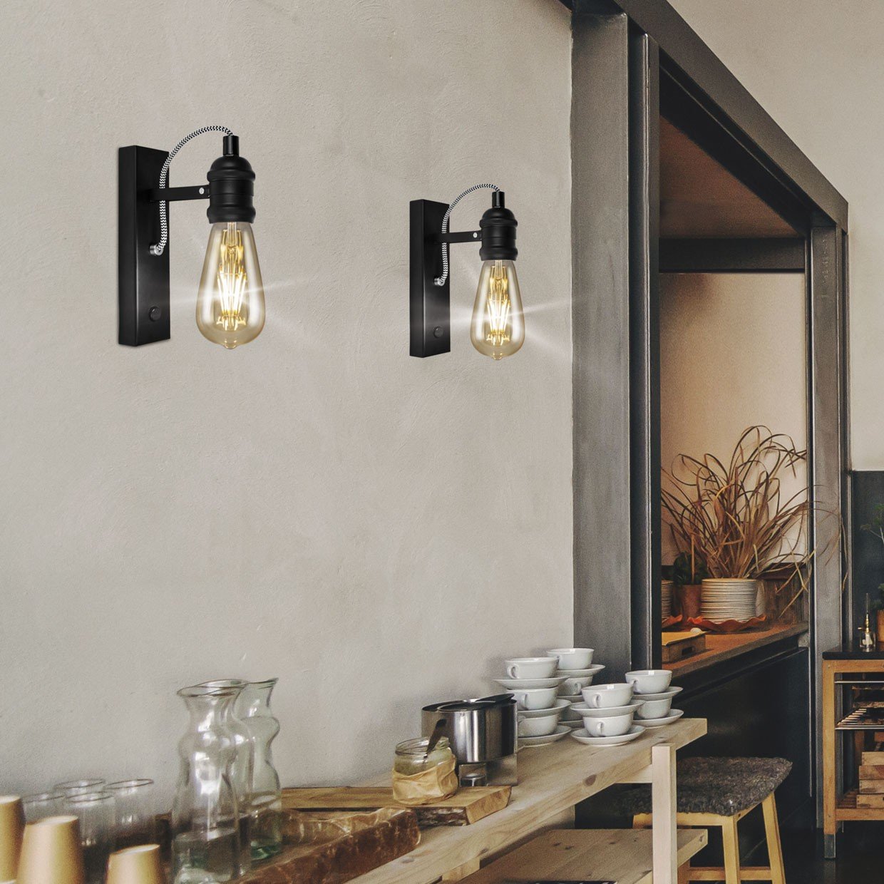 APLIQUE LUGANO NEGRO 1 X 60W E-27 - Imagen 5