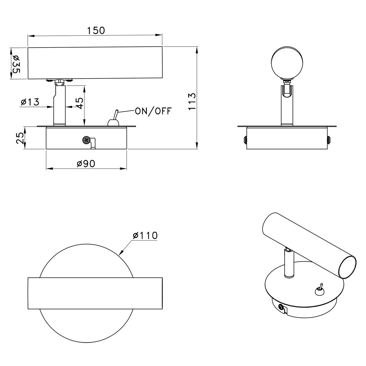 APLIQUE OSMA BLANCO 1 X 28W G-9 - Imagen 3