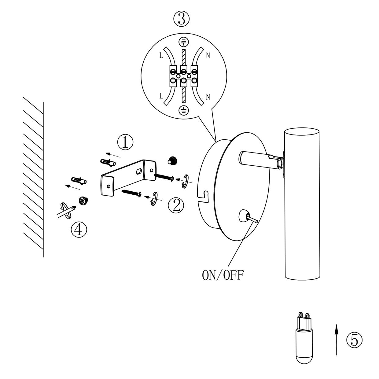 APLIQUE OSMA NEGRO 1 X 28W G-9 - Imagen 3