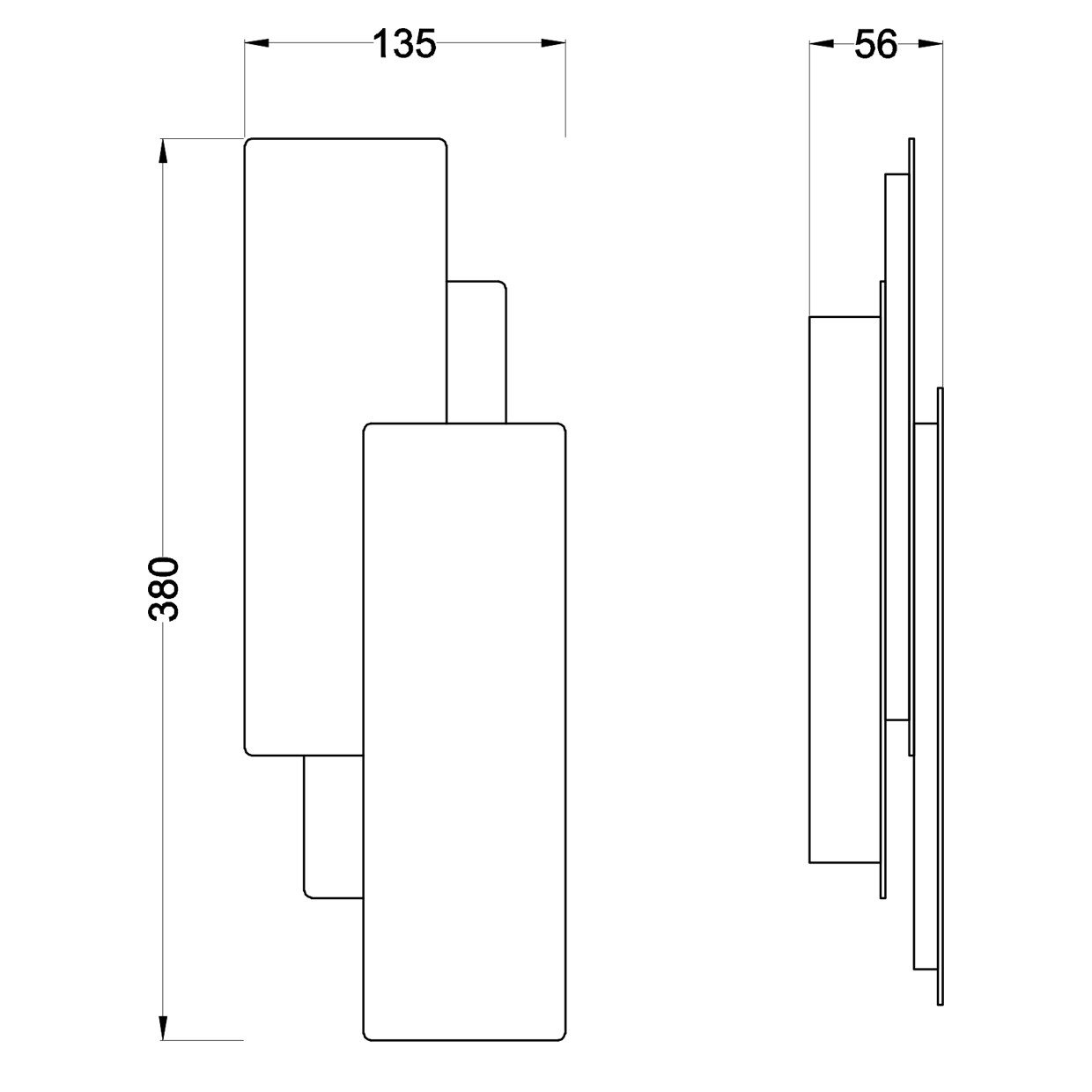 APLIQUE SONORA BLANCO-NEGRO LED 8W 3000K - Imagen 3