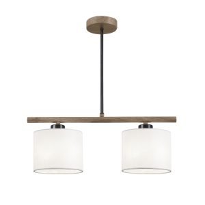 BARRA 2L. BERTA NEGRO/MADERA 1 X 60W E-27