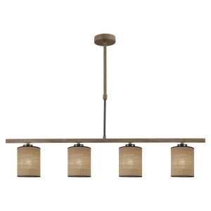 BARRA 4L BERTA NEGRO- MADERA 4 X 60W E-27