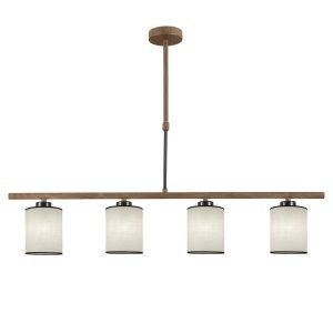 BARRA 4L BERTA NEGRO- MADERA 4 X 60W E-27