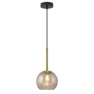 COLGANTE 1L.CACELA NEGRO-AMBAR 1 X 40W E-14 - TULIPA 15CM