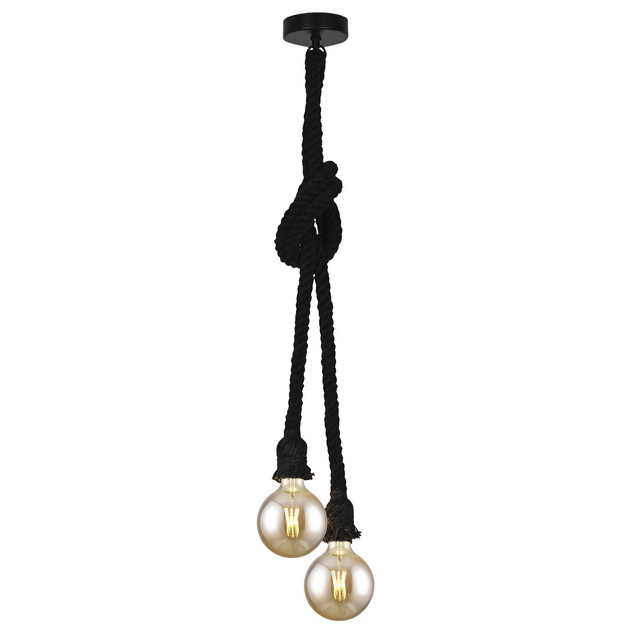 COLGANTE 2L ROPE CUERDA NEGRA 2 X 60W E-27 - Imagen 3