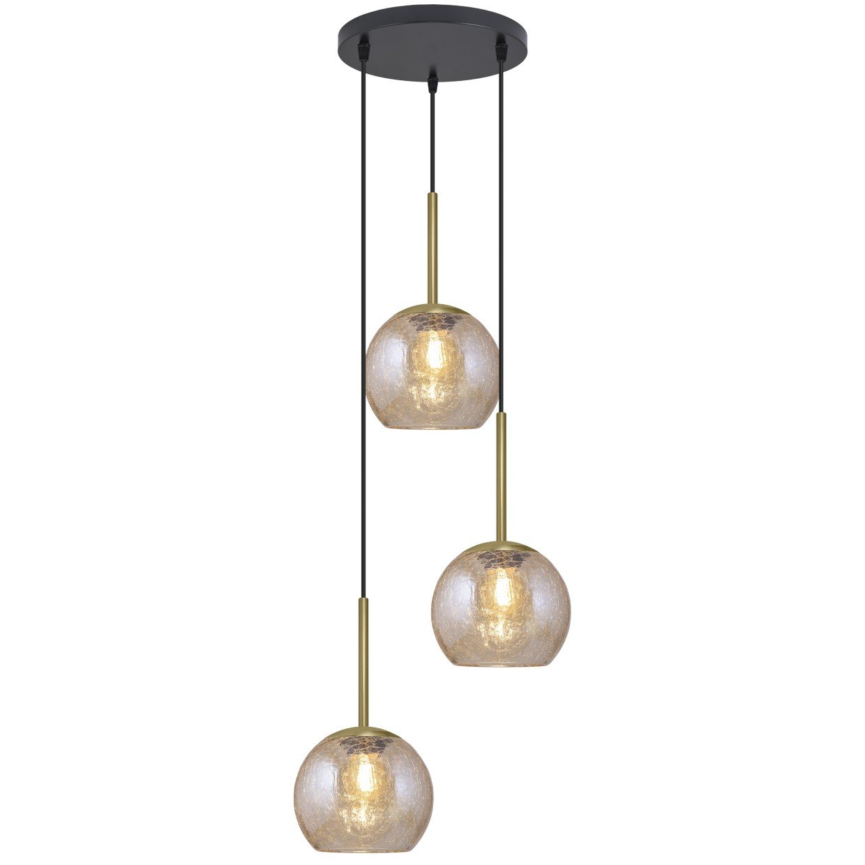 COLGANTE 3L.CACELA NEGRO-AMBAR 3 X 40W E-14