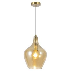 COLGANTE AINA LATÓN - AMBAR 1 X 60W E-27