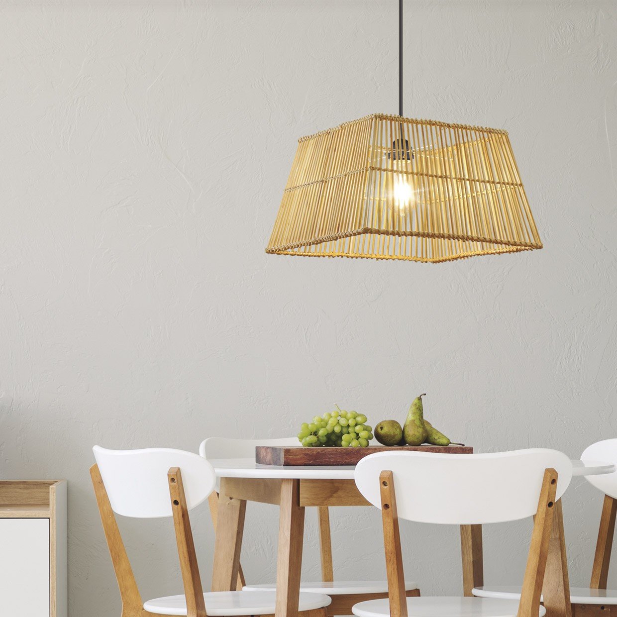 COLGANTE CABANAS MIMBRE 1 X 60W E-27 - Imagen 2