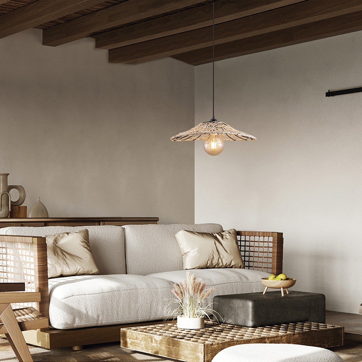 COLGANTE DIZA RATAN 1 X 60W E-27 - Imagen 2