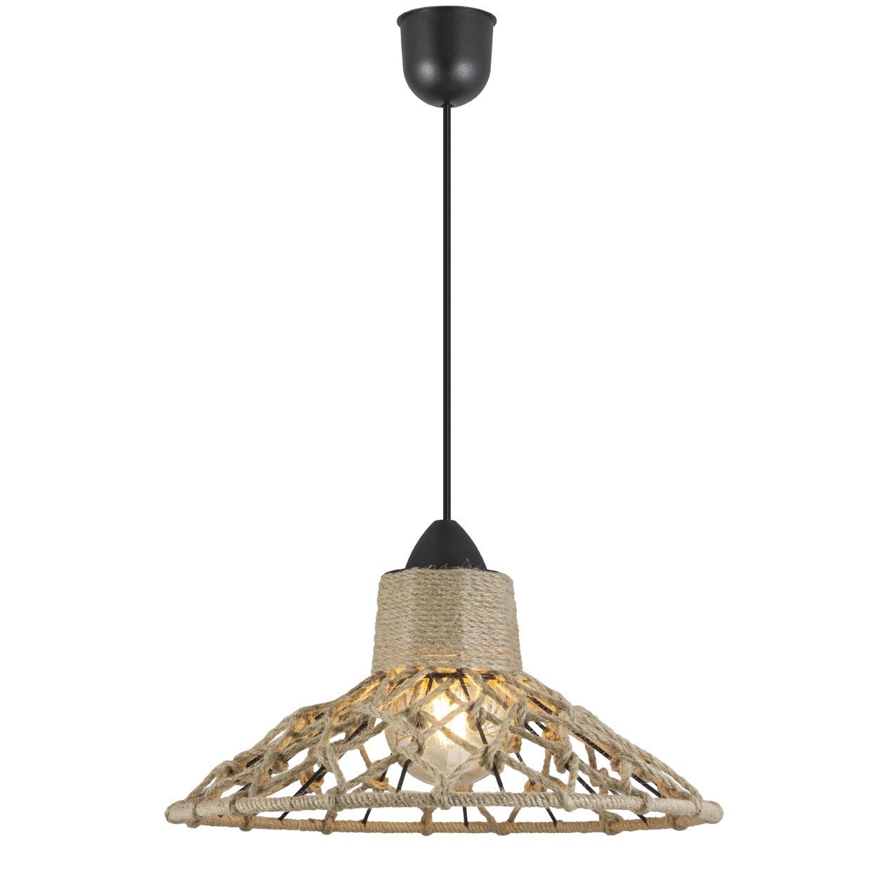 COLGANTE KORFU NEGRO-CUERDA 1 X 60W E-27 - Imagen 4