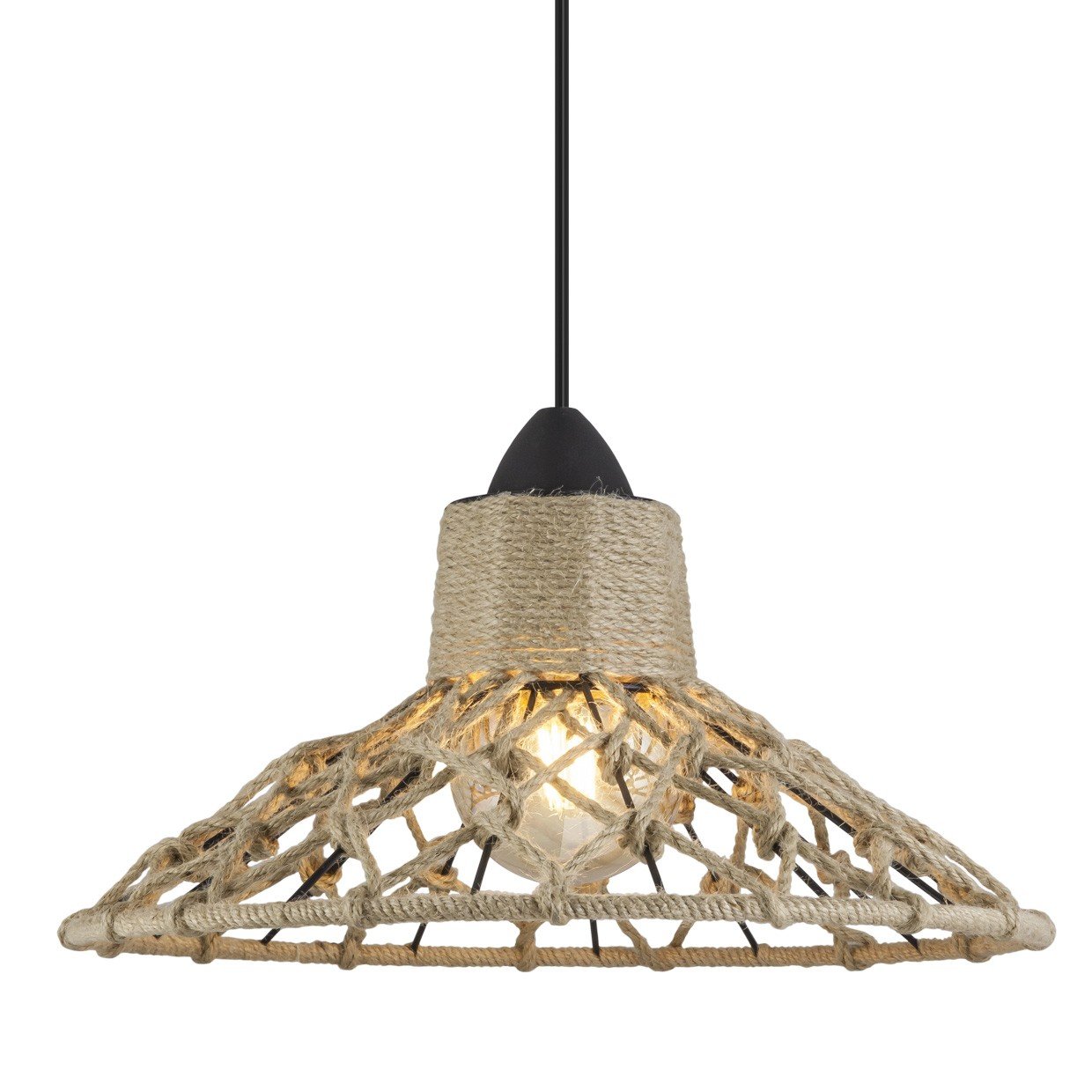 COLGANTE KORFU NEGRO-CUERDA 1 X 60W E-27 - Imagen 6