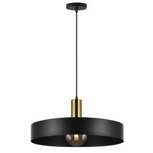 COLGANTE UMA NEGRO Y LATÓN 1 X 60W E-27