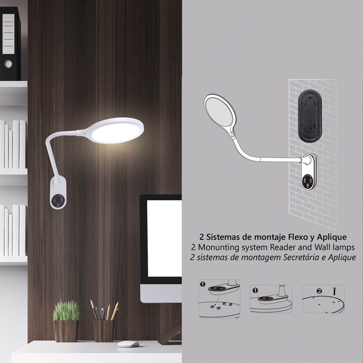 FLEXO LED EDGAR BLANCO LED 9W 530LM 3000-3800-5700K - Imagen 4