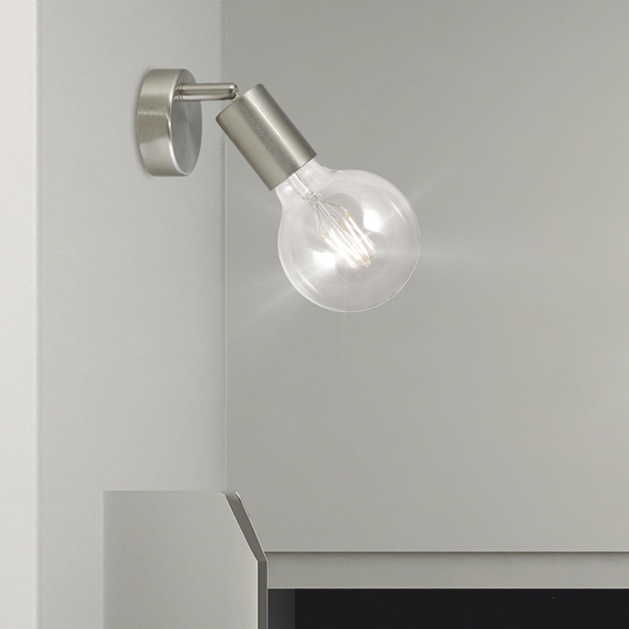 FOCO 1L TENOR NIQUEL SATINADO 1 X 60W E-27 - Imagen 5